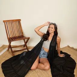 WineRed Women Longline Shrug-47