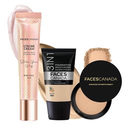 FACES CANADA Set Of 3 Strobe Your Way Strobe Cream With Compact & Hydra Foundation-7