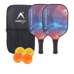 ARROWMAX Pack Of 2 Printed Pickleball Paddle With4Balls-50
