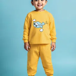 YK X Trampoline Kids Embroidered Round Neck Pure Cotton T-Shirt With Jogger-image-94