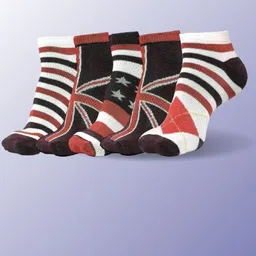 MJE Men Pack Of 5 Patterned Ankle Length Socks-image-74