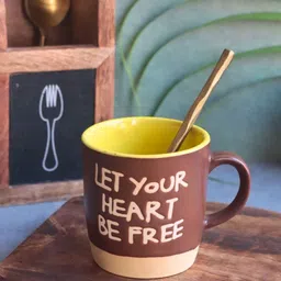 WEAVING HOMES Brown & White Text or Slogans Ceramic Glossy Mug-45