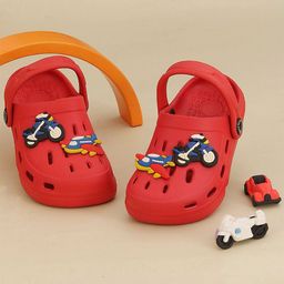 Yellow Bee Boys Airplane & Bike-Themed Printed Clogs-15
