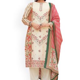 DRAVINAM Trends Embroidered Pure Cotton Unstitched Dress Material-picture-21