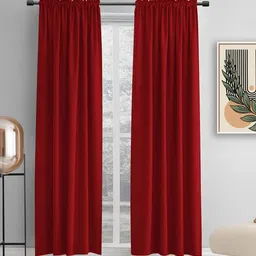 THE CONVERSION Maroon Set of 2 Door Curtain-65