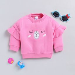 Moms Love Infant Girls Embroidered Pure Cotton Sweatshirt-image-26