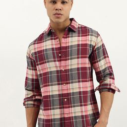 United Colors of Benetton Men Tartan Checked Spread Collar Cotton Casual Shirt-picture-48