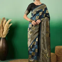SHADOW & SAINING Woven Design Zari Banarasi Saree-image-79