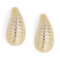 Priyaasi Gold Plated Teardrop Shaped Drop Earrings image 5