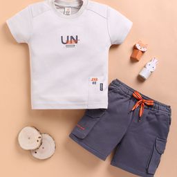 KIDZELLO Boys Printed Round Neck Pure Cotton T-shirt With Shorts-image-9