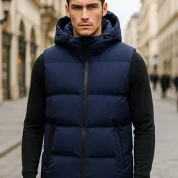 Mast & Harbour Women Hooded Solid Gilet Jacket-picture-3