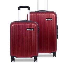 Killer Set Of 2 Striped Hard-Sided Trolley Bags-image-12