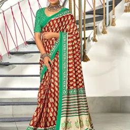 KALINI Batik Ready to Wear Block Print Saree-10
