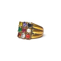 GenZcomplex Gold-Plated Brass Crystals Finger Ring-image-63