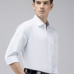 Arrow Manhattan Slim Fit Horizontal Stripes Textured Pure Cotton Formal Shirt-picture-1