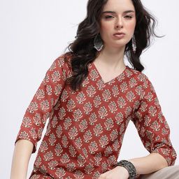 Anouk Rustic Ethnic Motifs Printed V-Neck Kurti-picture-24