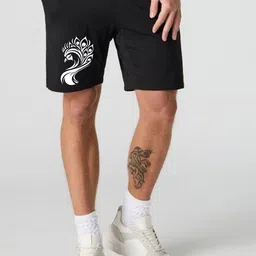 FABSTIEVE Men Graphic Printed Mid-Rise Cotton Sports Shorts-image-98