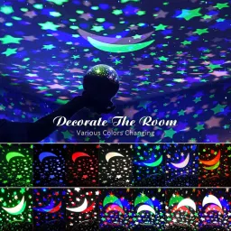 unzag Rotating 360 Degree Moon Projector with Colors and USB Cable,Lamp for Kids Room Study Lamp image 3