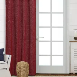 Saral Home Maroon Geometric Black Out Long Door Curtain-61