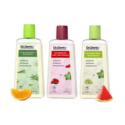 Dr.Dento Set Of 3 Aloe Lemon Grass, Water Melon & Cucumber Mouthwash - 100 ml Each-image-2