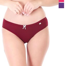 Xjarvis Pack Of 3 Assorted Combed Cotton Mid-Rise Hipster Briefs XJ-01-CB-PL-BRPPU-3-2XL-image-3