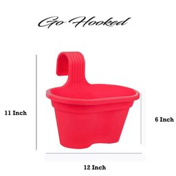 Go Hooked Pack of 5 Double Hook Railing Planter image 2