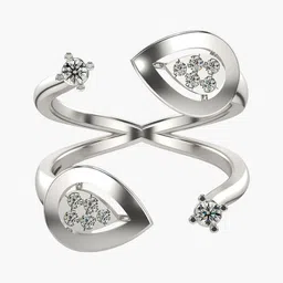 VALANOVA White Gold Plated Sterling Silver Certified 0.22 Ct Lab Grown Diamond Ring-image-84