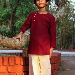 MIRALI Boys AbstractFlared SleevesAnarkaliAbove Knee zari kurta-28