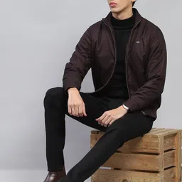 Monte Carlo Men Mock Collar Checked Casual Open Front Jacket image 2