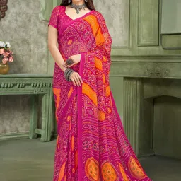 Panzora Bandhani Poly Chiffon Bandhani Saree-picture-10