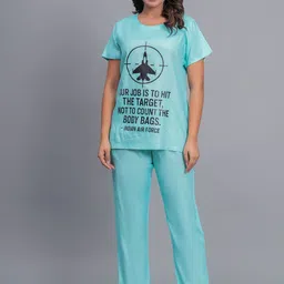 Bachuu Women Typography Printed Night suit-image-93