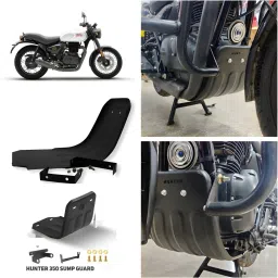 BULLET BLACK METAL SUM GUARD ENGINE GUARD, HUNTER 350cc (MADE IN INDIA) Bike Engine Guard-10