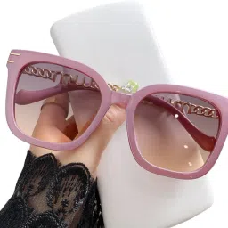 UV Protection Retro Square, Wayfarer, Rectangular, Over-sized Sunglasses (Free Size)-image-6