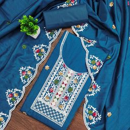 LeeliPeeri Designer Embroidered Unstitched Dress Material-picture-16