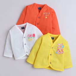 Polka Tots Kids Pack Of 3 Cotton Full Sleeves Jhabla-picture-4
