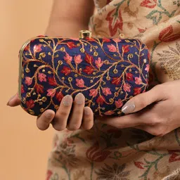 Anouk Embroidered Embellished Box Clutch-38