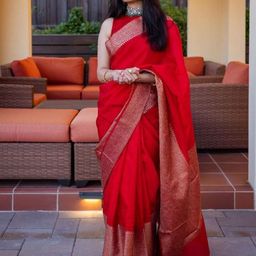 HANDSEL Woven Design Printed Zari Pure Silk Banarasi Saree-picture-14
