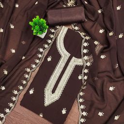 LeeliPeeri Designer Women Embroidered Unstitched Dress Material-image-34