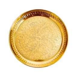 The Spiritual Living Yellow Textured Pooja Thali-picture-35