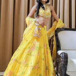 Foram Patel Embroidered Ready to Wear Lehenga & Blouse With Dupatta-image-27
