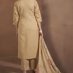Anouk Floral Printed Patch Work Straight Kurta With Trouser And Dupatta-image-7