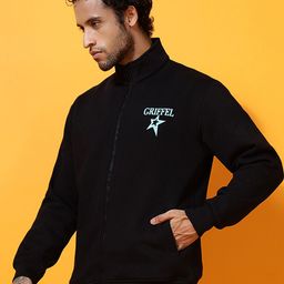 GRIFFEL Men Graphic Printed Front-Open Sweatshirt image 4