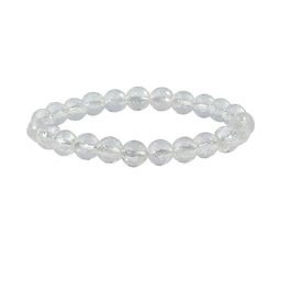 Ringry Unisex White Alloy Crystal Beaded Elasticated Bracelet-image-0