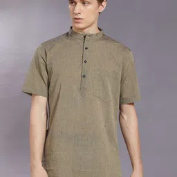 DIVISIVE Men Thread Work Handloom Kurta-image-48