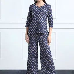 BAESD Floral Printed Cotton Katha Top With Palazzo-image-11