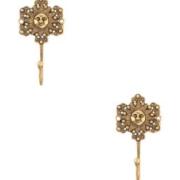 IndianShelf Goldtoned 2 Pieces Brass Sun Textured Wall Hooks-image-77