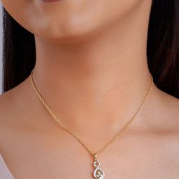 GIVA Gold Precious Infinity Diamond Pendant-image-78