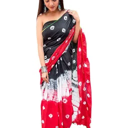 Craft Musium Tie and Dye Pure Cotton Jaipuri Block Print Saree-picture-37