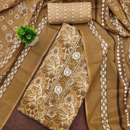 Rangtulika Ethnics Floral Printed Sequinned Unstitched Dress Material-image-92