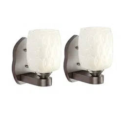 Somil Premium Designer Glass Wall / Night Lamp Elegant & Stylish Dcor Accent for Modern Interiors, color- White, Size:- 18.5 X 24 X 30.5 CM-image-34